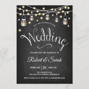Invitación Boda de tablero y luces