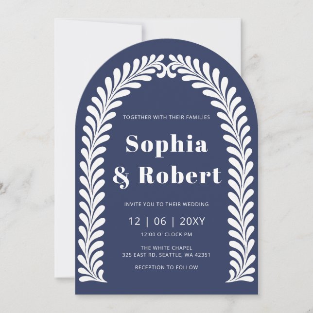 Invitación Boda de Talavera Azul (Anverso)