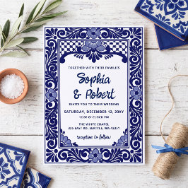 Invitación Boda de Talavera Azul Mexicana
