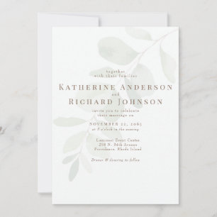 Invitación Boda de Tallo de Eucalipto Elegante Sin Padres
