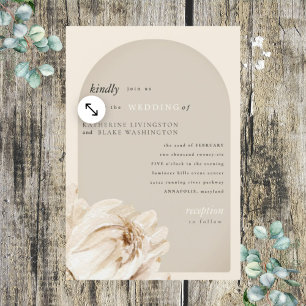 Invitación Boda de tallo floral beige moderno