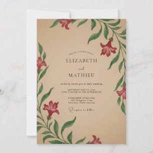 Invitación Boda de Tan de Lirio Carmesí