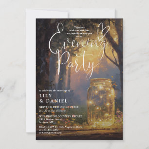 Invitación Boda de Tarde de Frasco de Mason de Bosque Boho