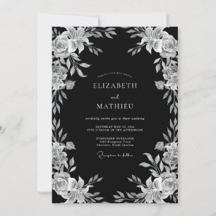 Invitación Boda de Tarde Ornata Negra