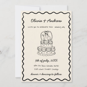 Invitación Boda de tarta fotográfica captada por una mano cap