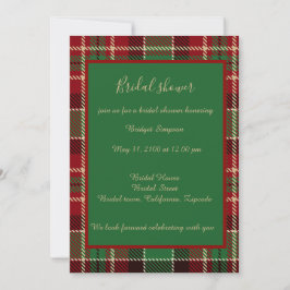 Invitación boda de tartán celta negro verde