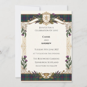 Invitación Boda de Tartán Escocés