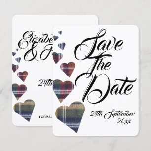 Invitación Boda de Tartán Guardar la Fecha