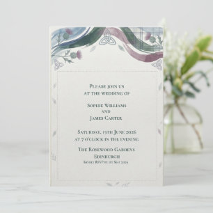 Invitación Boda de Tartán Thistle Celta Escocés