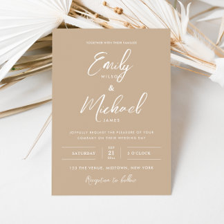 Invitación Boda de tazas Minimalistas simple y elegante