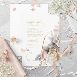 Invitación Boda de teatro floral ensayo Cena ID1022