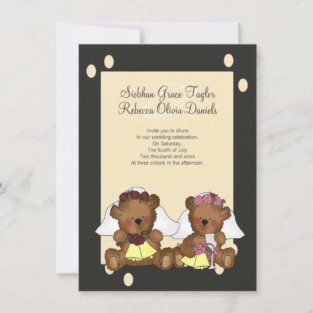 Invitación Boda de Teddy Bear Brides (Anverso)