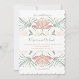 Invitación Boda de tejas de la floral tropical mexicana