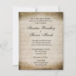 Invitación Boda de tema musical