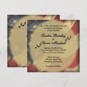 Invitación Boda de tema musical plano de los Estados Unidos