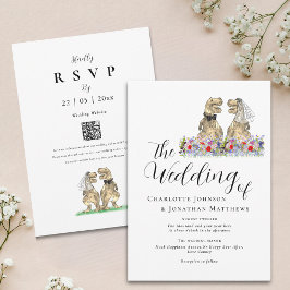 Invitación Boda de temas de Boho Wildflower Dinosaur