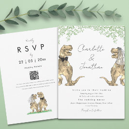 Invitación Boda de temas de dinosaurio