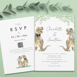 Invitación Boda de temas de dinosaurio