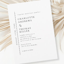 Invitación Boda de tendencia elegante y blanca