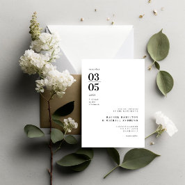 Invitación Boda de tendencias mínimas en negrita