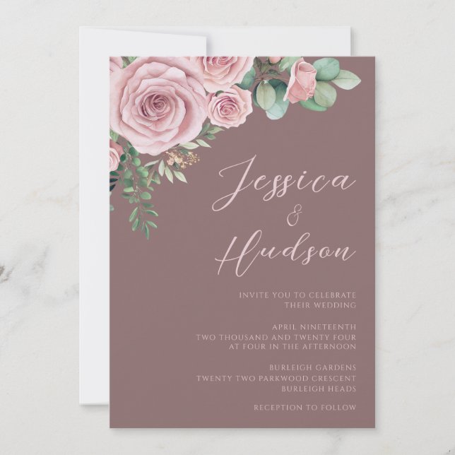Invitación Boda de Tendencias Modernas de Rubor Elegance (Anverso)