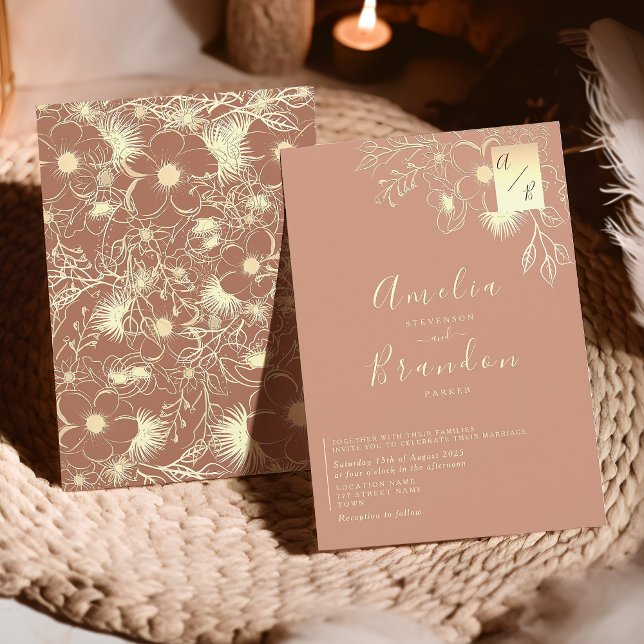 Invitación Boda de Terracota Bohemio Floral (Subido por el creador)