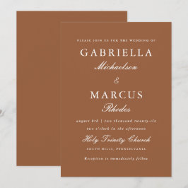Invitación Boda de Terracota clásico y elegante