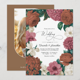 Invitación Boda de Terracota de Arcilla, Rosa del Desierto y