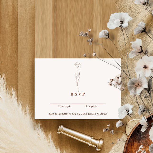 Invitación Boda de Terracota Floral Boho Chic Responder Amabl (Subido por el creador)