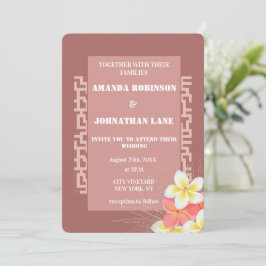 Invitación Boda de Terracota floral moderna