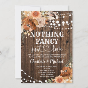 Invitación Boda de Terracota Floral Nada Lujoso Solo Amor