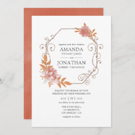 Invitación Boda de terracota geométrica de color de agua