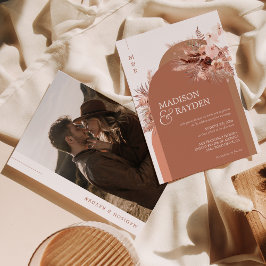 Invitación Boda de Terracota Grass Arch Boho Pampas