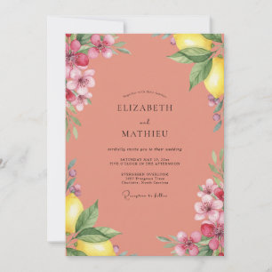 Invitación Boda de terracota limón cítrico eucalipto silencia