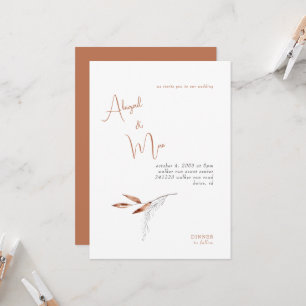 Invitación Boda de Terracota Moderna Sin Padres