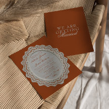 Boda de Terracota Naranja Quemada Encaje Dinero An