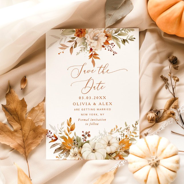 Invitación Boda de terracota otoño salva la fecha (Subido por el creador)