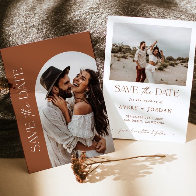 Invitación Boda de Terracota Salva la fecha, Boho Salva las f (Subido por el creador)