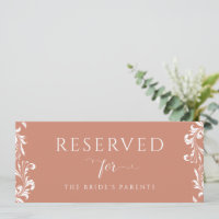Boda de Terracota Vintage Rótulo Reservado Elegant