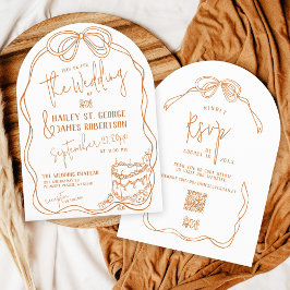 Invitación Boda de TERRACOTTA con arco estrafalario moderno