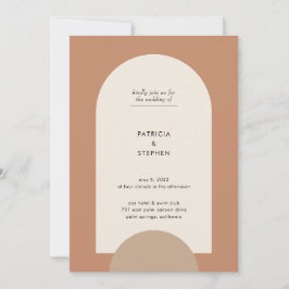 Invitación Boda de Terracotta de Arco Geométrico Boho moderno