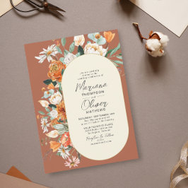 Invitación Boda de Terracotta de doble arco y florista rústic
