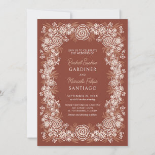 Invitación Boda de Terracotta Froral Botánica