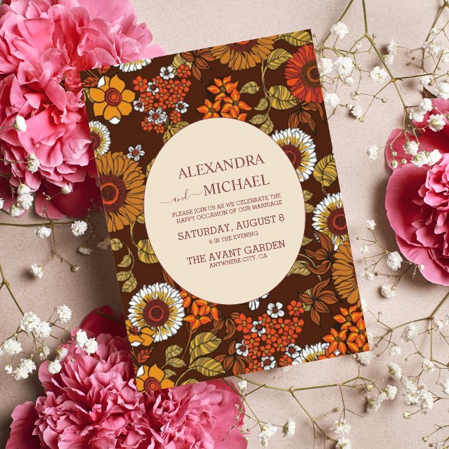 Invitación Boda de Terracotta Retro Vintage Sixties (Subido por el creador)