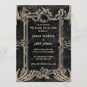 Invitación Boda de Terror Oscuro Hasta que la Muerte nos Sepa