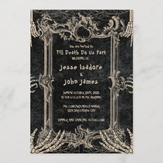 Invitación Boda de Terror Oscuro Hasta que la Muerte nos Sepa