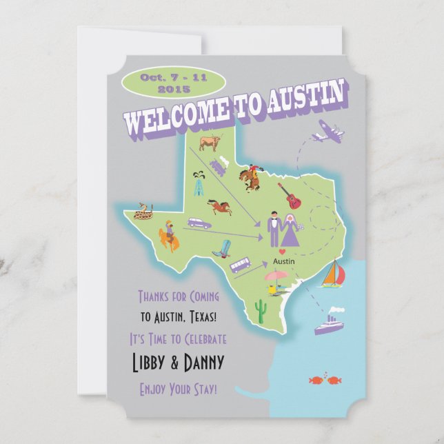 Invitación Boda de Texas Libby (Anverso)