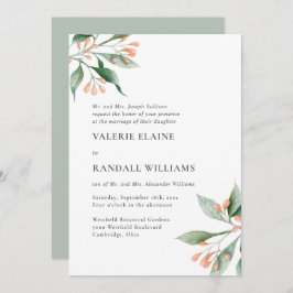 Invitación Boda de texto formal floral simple