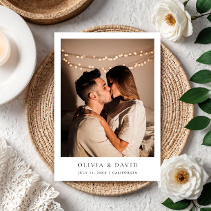 Invitación Boda de texto y fotografía elegante y simple moder