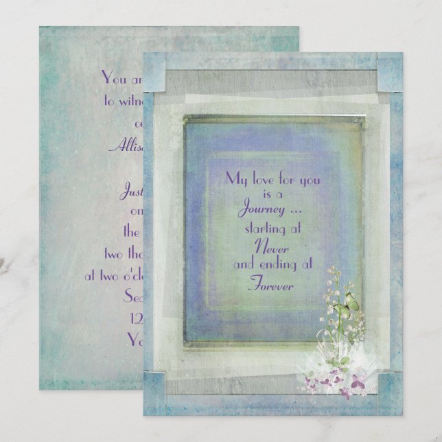 Invitación Boda de textura de época (Anverso / Reverso)